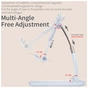 Подставка для планшета и телефона Knight Foldable Desk Mobile Phone Holder Stand (Plastic) White Essager (EZJZM-QSSJ02) - уменьшенное изображение 4