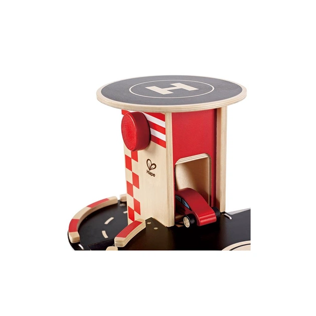 Автотрек Hape дерев'яний з паркінгом та вертолітним майданчиком (E3002) - picture 5