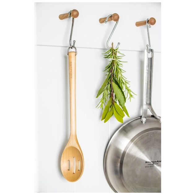 Ложка кухарська KitchenAid Coreline для сервіровки з прорізами, 34 см, береза (KQR704OHE) - picture 6