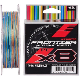 Шнур YGK Frontier X8 Assorted Multi Color 100m 2.5/0.260mm 25lb/11.3k (5545.03.45) зображення 1