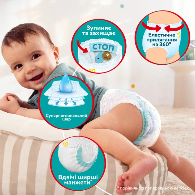 Підгузки Pampers трусики Pants Розмір 5 (12-17 кг) 42 шт. (8006540068960) - зображення 4
