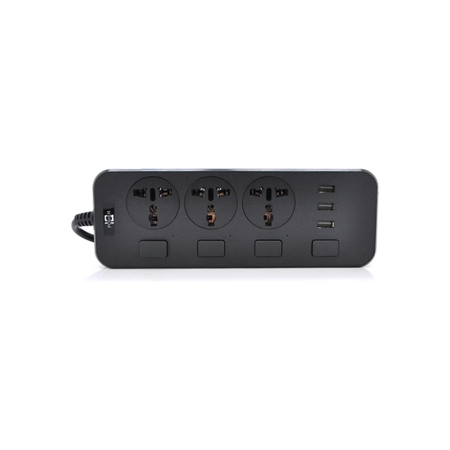 Сетевой фильтр питания Voltronic TВ-Т14, 3роз, 3*USB Black (ТВ-Т14-Black) - изображение 1