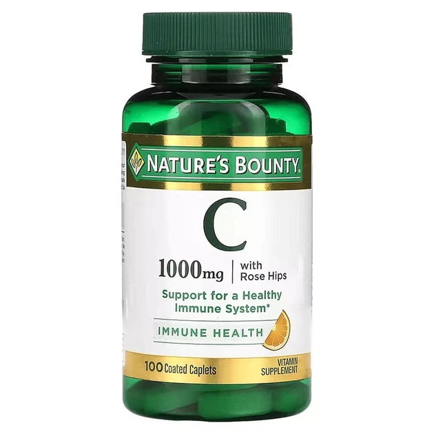 Вітамін Nature's Bounty Вітамін С з шипшиною, 1000 мг, Vitamin C with Rose Hips, 100 таблеток (NRT-00690) - изображение 1