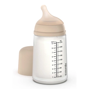 Пляшечка для годування Suavinex Zero. Zero Beige 270 мл, середній потік (308419) зображення 1