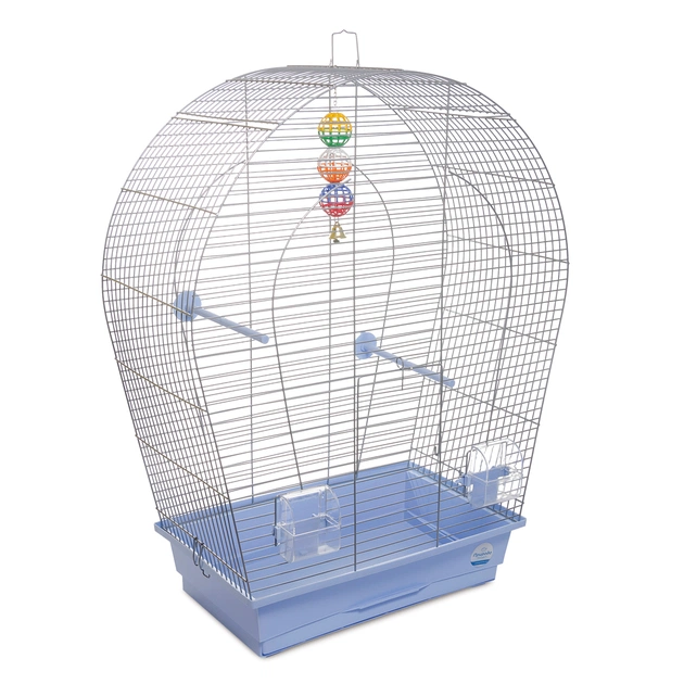 Клітка для птахів Природа "Арка" велика 44x75x27 см хром/світло-блакитна (4823082414956) - picture 1