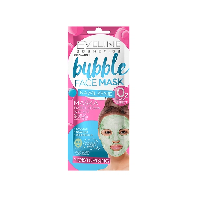 Маска для обличчя Eveline Cosmetics Bubble Face Mask Зволожуюча бульбашкова тканинна (5901761986334) - изображение 1