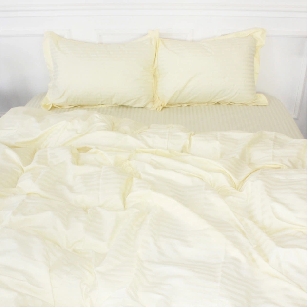 Постільна білизна MirSon Satin Stripe 30-0002 Soft Yellow 160х220 полуторний (2200005247761) - зображення 1
