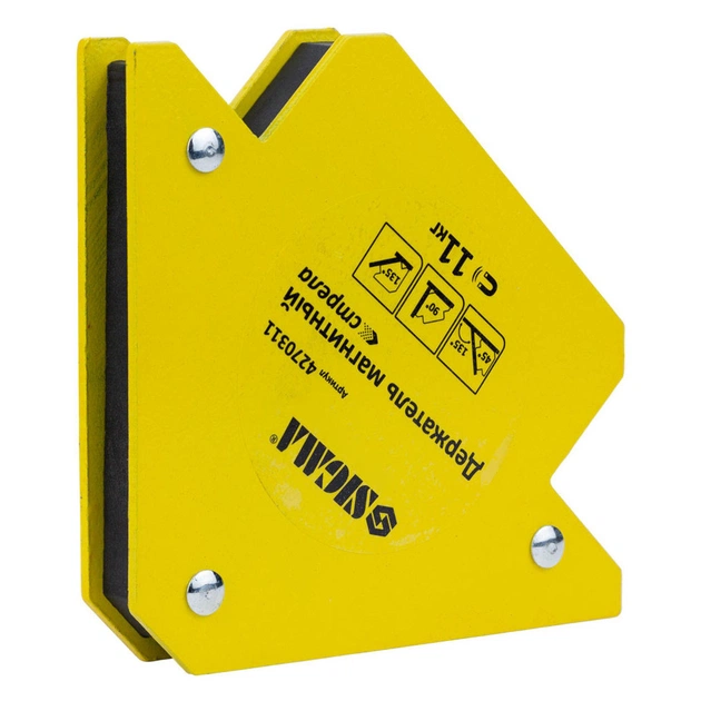 Магніт для зварювання Sigma стріла 11кг 75x65мм (45,90,135°) (4270311) - picture 3