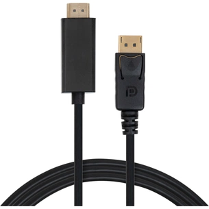 Кабель мультимедійний Display Port to HDMI 1.8m v1.4/v2.1 4K120/8K60 Vinga (VCPDP14HI211.8) зображення 1