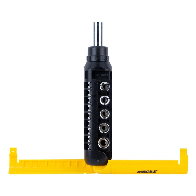 Набір викруток Sigma з реверсом + насадки торцеві та біти 1/4" 13шт CrV (4001931) - picture 5