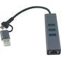 Концентратор USB 3.0 Type-C/Type-A to RJ45 Gigabit Lan, 3*USB 3.0, cable 13 cm Dynamode (DM-AD-GLAN-U3) - зменшене зображення 2