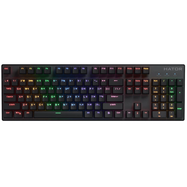 Клавіатура Hator Icefall Mecha Rainbow USB Black (HTK104UA) - зображення 1