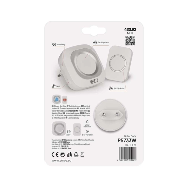 Дверний дзвінок EMOS бездротовий EMOS P5733W (P5733W) - picture 8