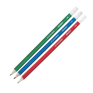 Олівець графітний Buromax НВ, with eraser, Metallic, assorted colors, tube (BM.8507) зображення 1