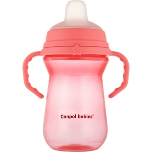 Поїльник-непроливайка Canpol babies з силіконовим носиком FirstCup 250 мл Рожева (56/615_pin) зображення 1