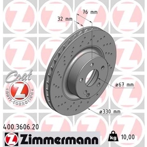 Гальмівний диск ZIMMERMANN 400.3606.20 зображення 1