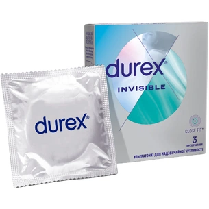 Презервативи Durex Іnvisible латексні з силіконовою змазкою ультратонкі 3 шт. (5052197049589) зображення 1