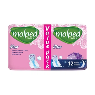 Гігієнічні прокладки Molped Ultra Night 6 крапель 12 шт. (8690536825202) зображення 1