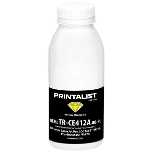Тонер HP CLJ Pro 300 M351/M375, Pro 400 M451/M475, 80г Yellow Printalist (TR-CE412A-80-PL) зображення 1