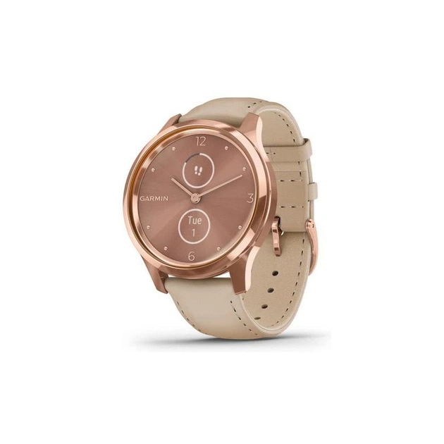 Смарт-годинник Garmin vivomove Luxe, RoseGold, Light Sand, Leather (010-02241-21) - изображение 1
