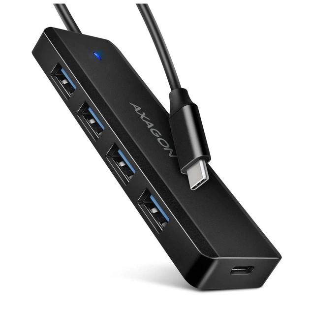 Концентратор AXAGON USB-C to 4xUSB 3.0 black (HUE-C1C) - изображение 1