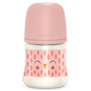 Пляшечка для годування Suavinex Bonhomia, повільний потік, 150 мл, рожева (307831) зображення 1