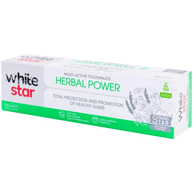 Зубна паста White Star Herbal Power 100 мл (3800237400317) - picture 3