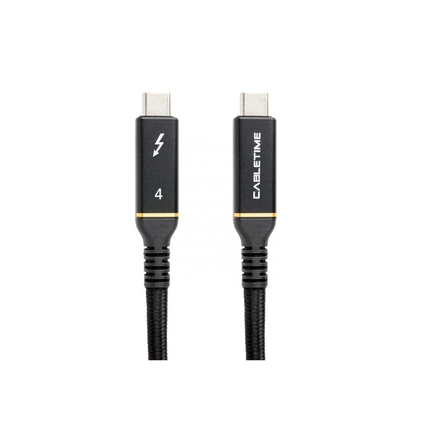 Дата кабель USB-C to USB-C 1.0m USB4 40Gbps, 100W, 20V/ 5A, 4K/ 60HZ PowerPlant (CA913299) - зображення 1