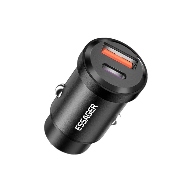 Зарядное устройство Essager 1xUSB-C 30W + 1xUSB black (ECCAC-TL01) - изображение 1
