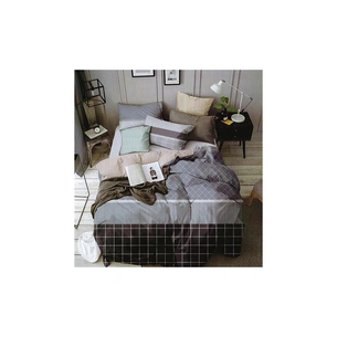 Постільна білизна ШЕМ Royal Satin сіро-коричнева двоспальна 180 х 220 (1,8 RS_полоска сіро кор) зображення 1