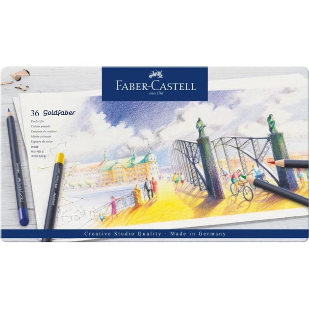 Карандаши цветные Faber-Castell oldfaber Colour pencil в металевій коробці, 36 кольорів, 114736 (27643) - изображение 1