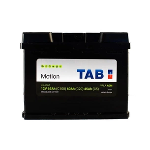 Акумулятор автомобільний TAB 65Ah/60Ah/45Ah 12V Motion AGM (172 060) зображення 1