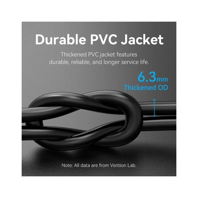 Патч-корд 0.5м, S/FTP cat 8 RJ-45 black Vention (IKKBD) - picture 9