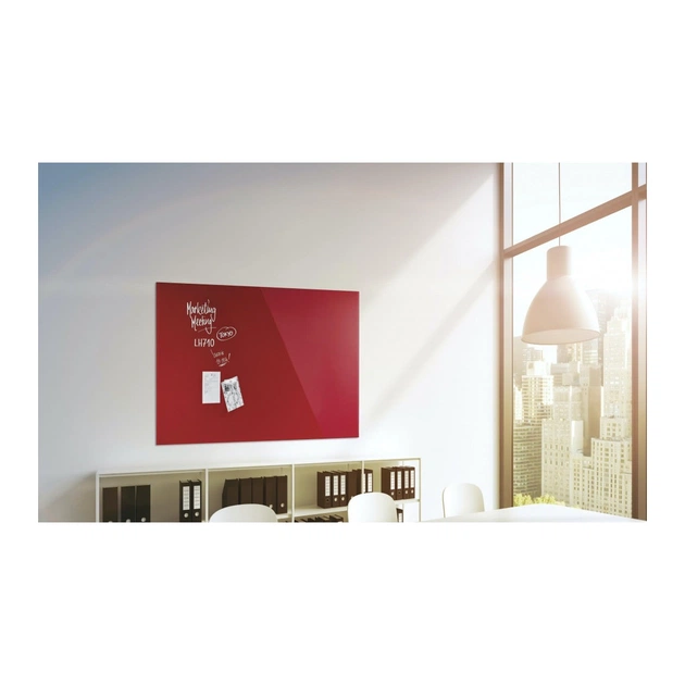 Офісна дошка Magnetoplan скляна магнітно-маркерна 1200x900 червона Glassboard-Red (13404006) - picture 7