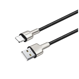 Дата кабель USB 2.0 AM to Lightning 1.0m head metal black ColorWay (CW-CBUL046-BK) зображення 1