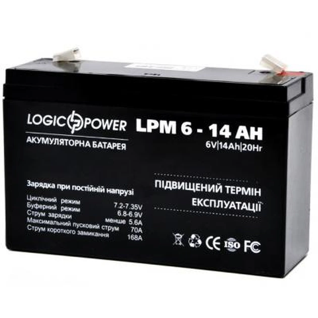 Батарея до ДБЖ LogicPower LPM 6В 14 Ач (4160) - зображення 1