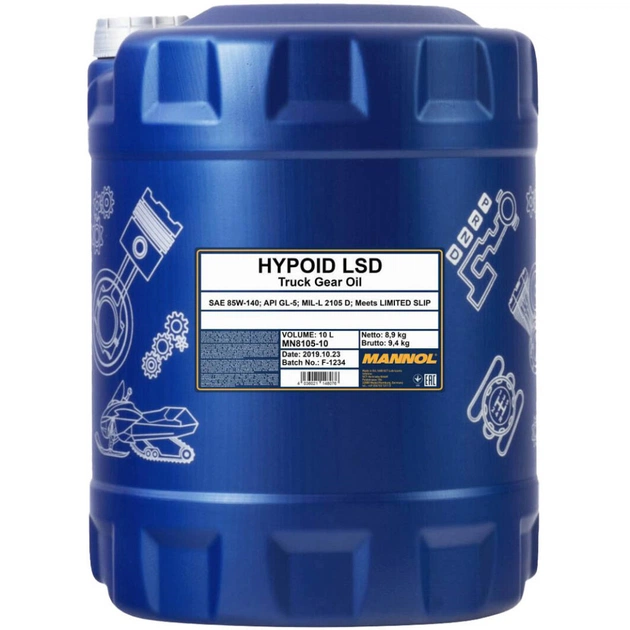 Трансмісійна олива Mannol HYPOID LSD 10л 85W-140 (MN8105-10) - зображення 1