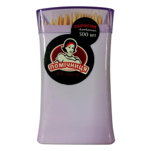 Зубочистки Помічниця Бамбукові 300 шт. (4820164968390) зображення 1