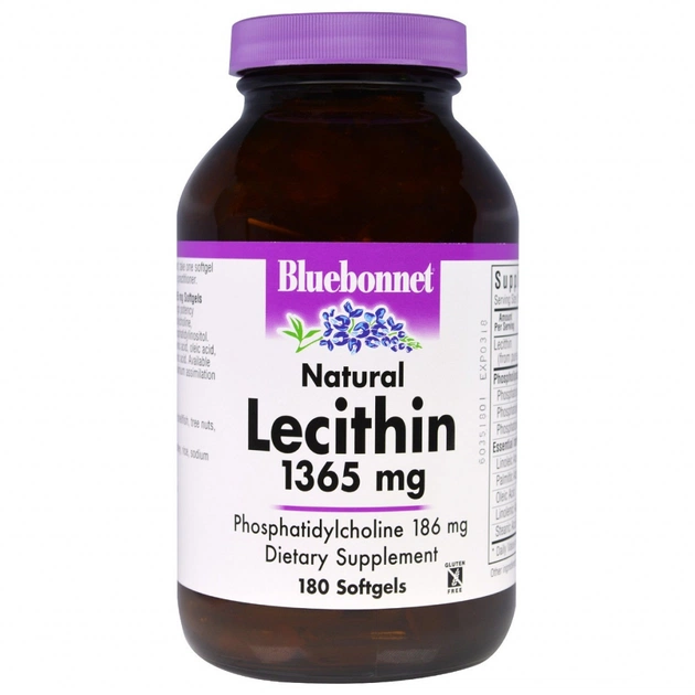 Амінокислота Bluebonnet Nutrition Натуральний Лецитин 1365мг, 180 желатинових капсул (BLB-00926) - зображення 1