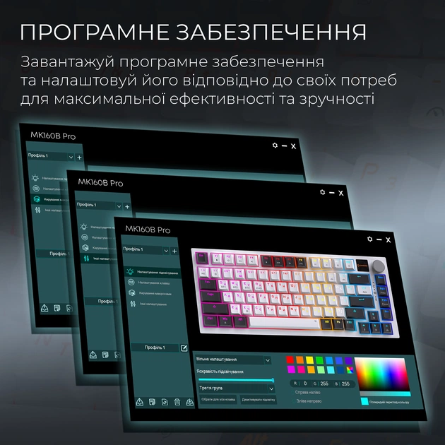 Клавиатура беспроводная GamePro Asgard Valhalla QLAB Sakura Switch White With Display (MK160-W-D-QS-PRO) - изображение 10