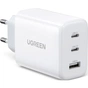 Зарядний пристрій Ugreen 3xUSB 65W (2xType-C+USB QC3.0) Fast Charger White CD275 (90496) - зменшене зображення 1