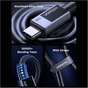 Дата кабель USB-C to USB-C 1.0m PD60W 3A braided L524 gray Ugreen (55765) - зменшене зображення 5
