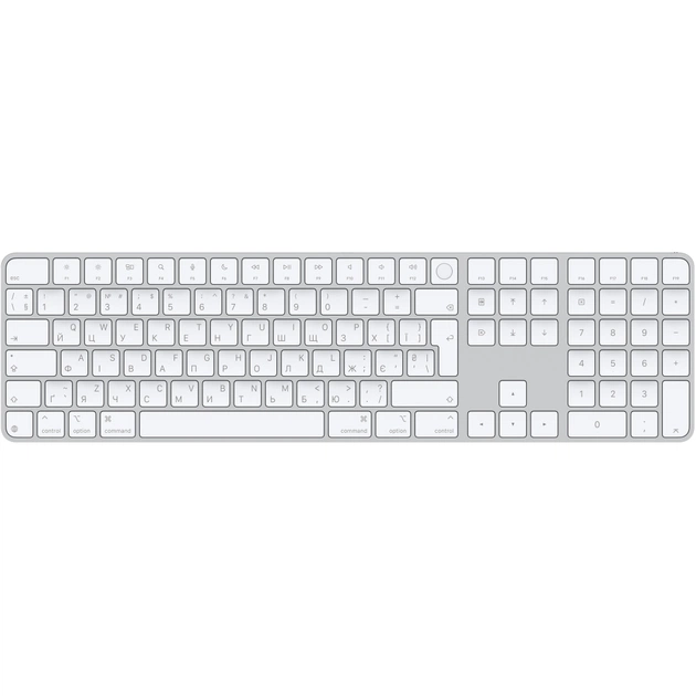 Клавіатура Apple Magic Keyboard with Touch ID Bluetooth/USB UA White (MXK73UA/A) - зображення 1