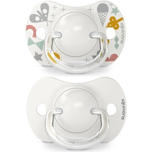 Пустушка Suavinex A walk in the park фізіологічна 2 шт. 0-6 місяців, сіра (308268) зображення 1