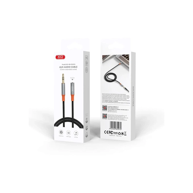 Кабель мультимедійний 3.5mm M to 3.5mm F 1.0m black XO (NB-R269A.black) - picture 4