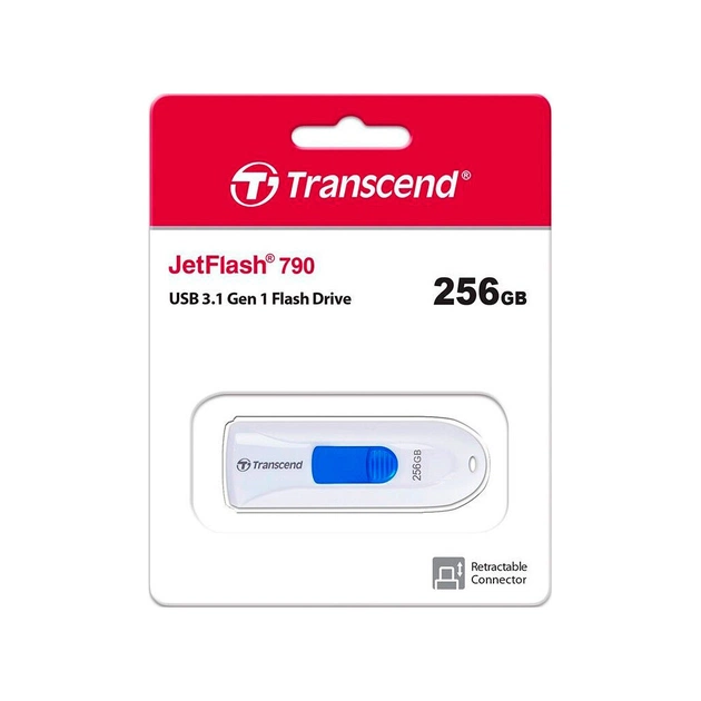 USB флеш накопичувач Transcend 256GB JetFlash 790 White USB 3.1 (TS256GJF790W) - зображення 5