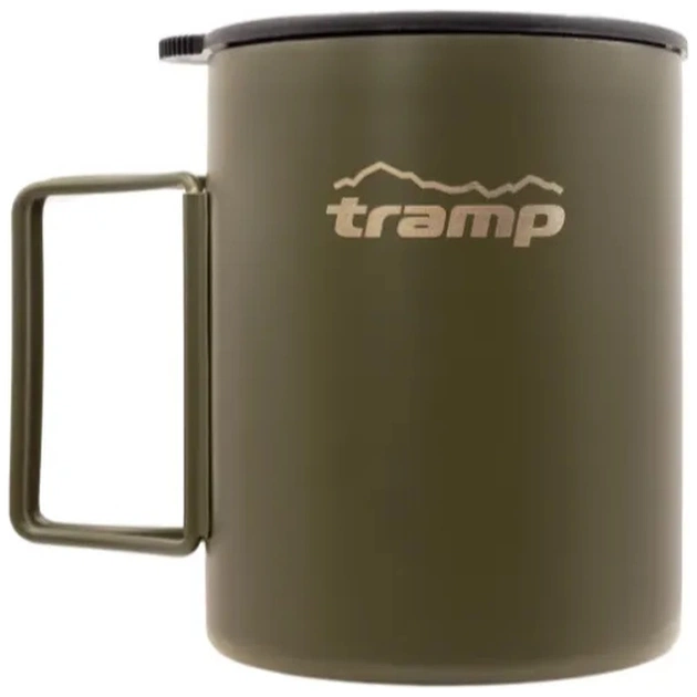Чашка туристическая Tramp зі складаними ручками та поїлкою 500 мл Olive (UTRC-142-olive) - изображение 1