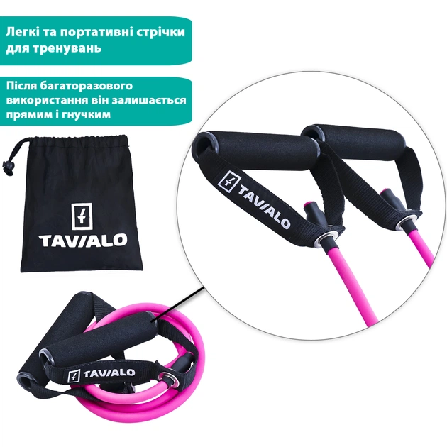 Набір фітнес гумок Tavialo 5 штук + трубчастий еспандер (183101006) - picture 3