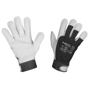 Захисні рукавички Neo Tools козяча шкіра, фіксація зап’ястя, р.10, чорно-білий (97-655-10) зображення 1