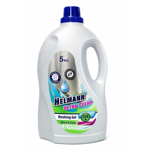 Гель для прання Helmann Ultra Clean Для білих та кольорових речей 5 кг (4820268105233) - зображення 1